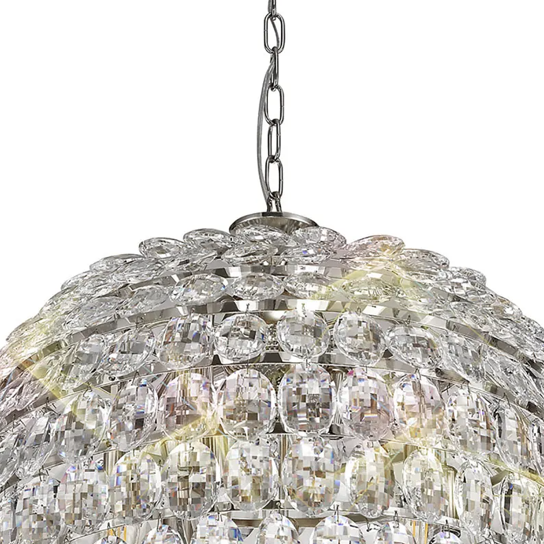 Coniston 9 Light Clear Crystal Pendant Light in Polished Chrome