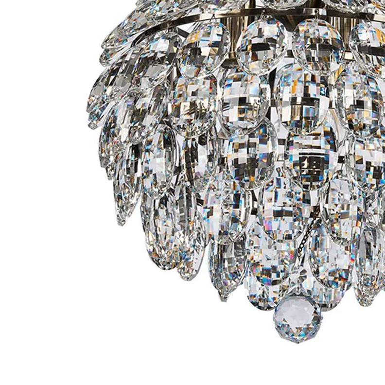 Coniston 3 Light Clear Crystal Pendant Light in Antique Brass