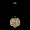 Coniston 3 Light Clear Crystal Pendant Light in Antique Brass