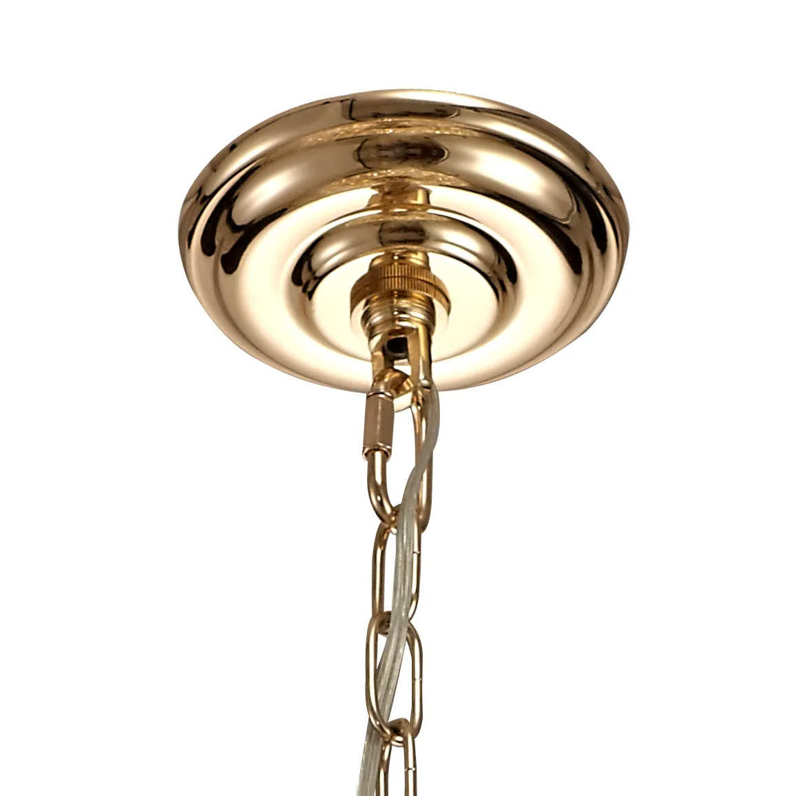 Coniston 6 Light Clear Crystal Pendant Light in French Gold