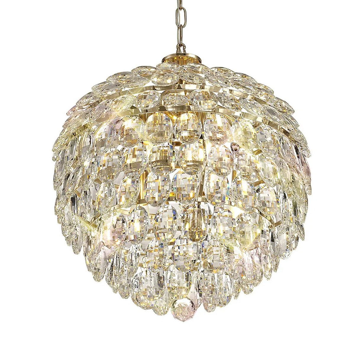 Coniston 6 Light Clear Crystal Pendant Light in French Gold