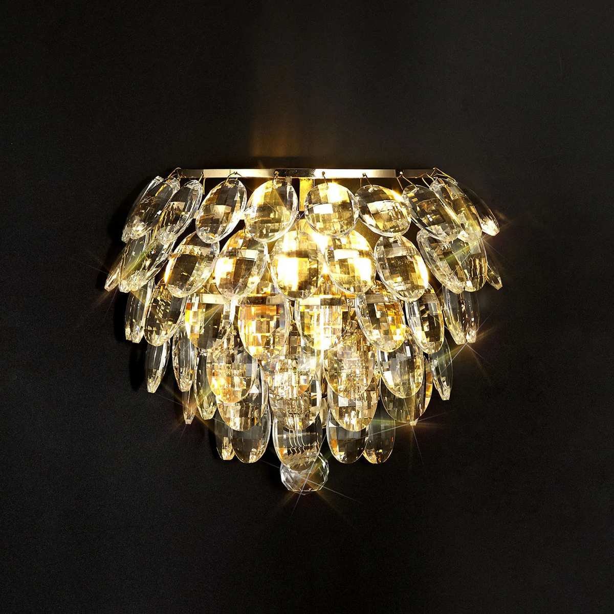 Coniston Small Wall Light in French Gold & Clear Crystal