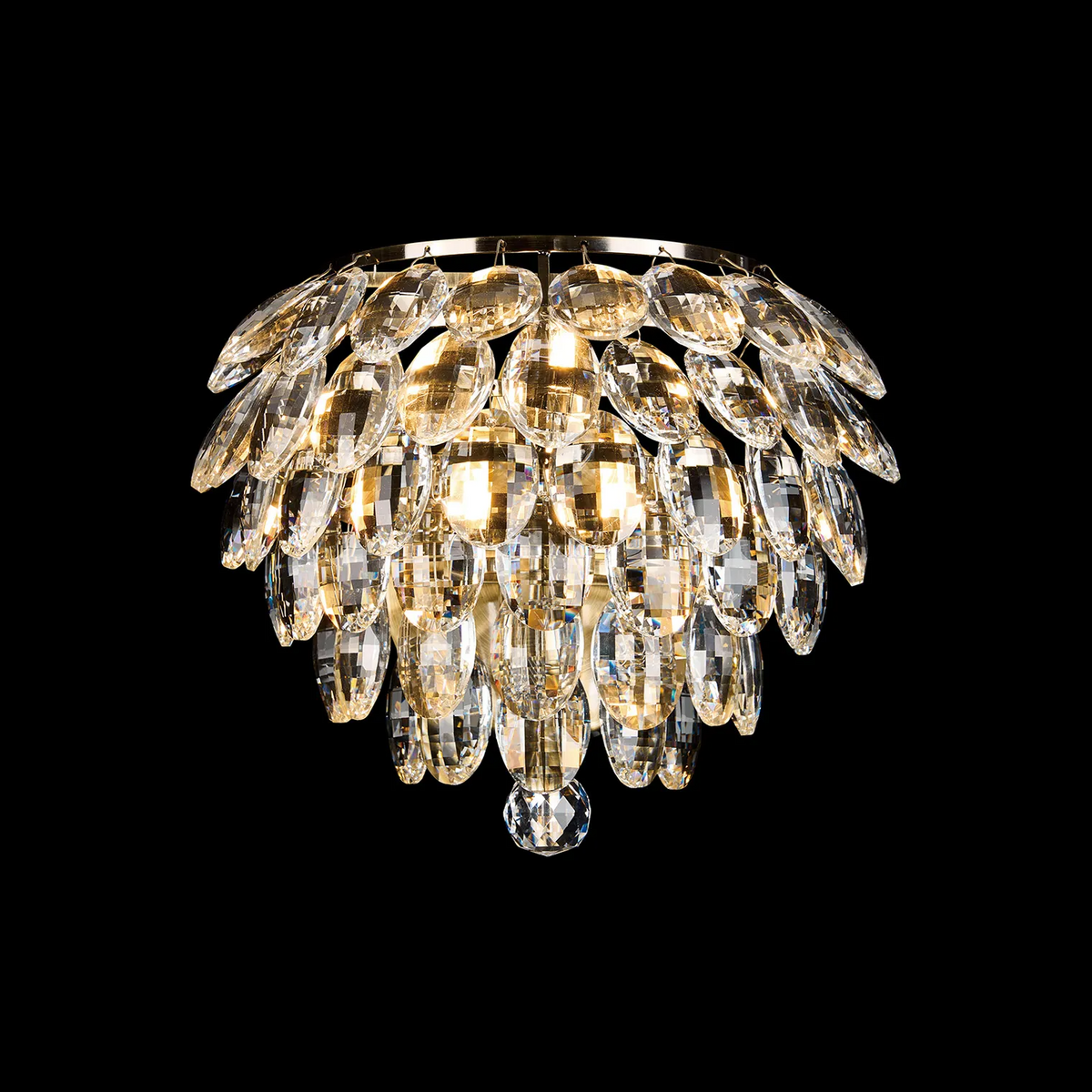 Coniston Small Wall Light in Antique Brass & Clear Crystal