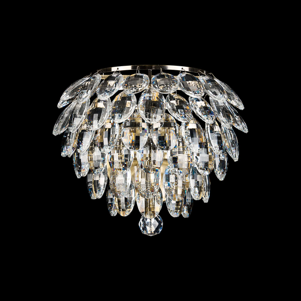 Coniston Small Wall Light in Antique Brass & Clear Crystal