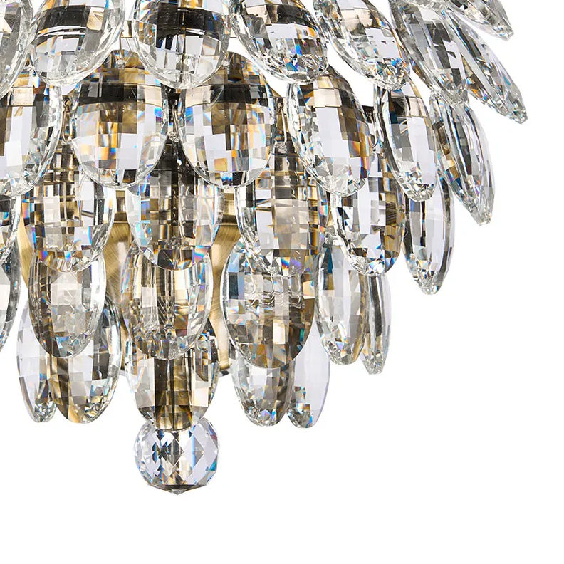 Coniston Small Wall Light in Antique Brass & Clear Crystal