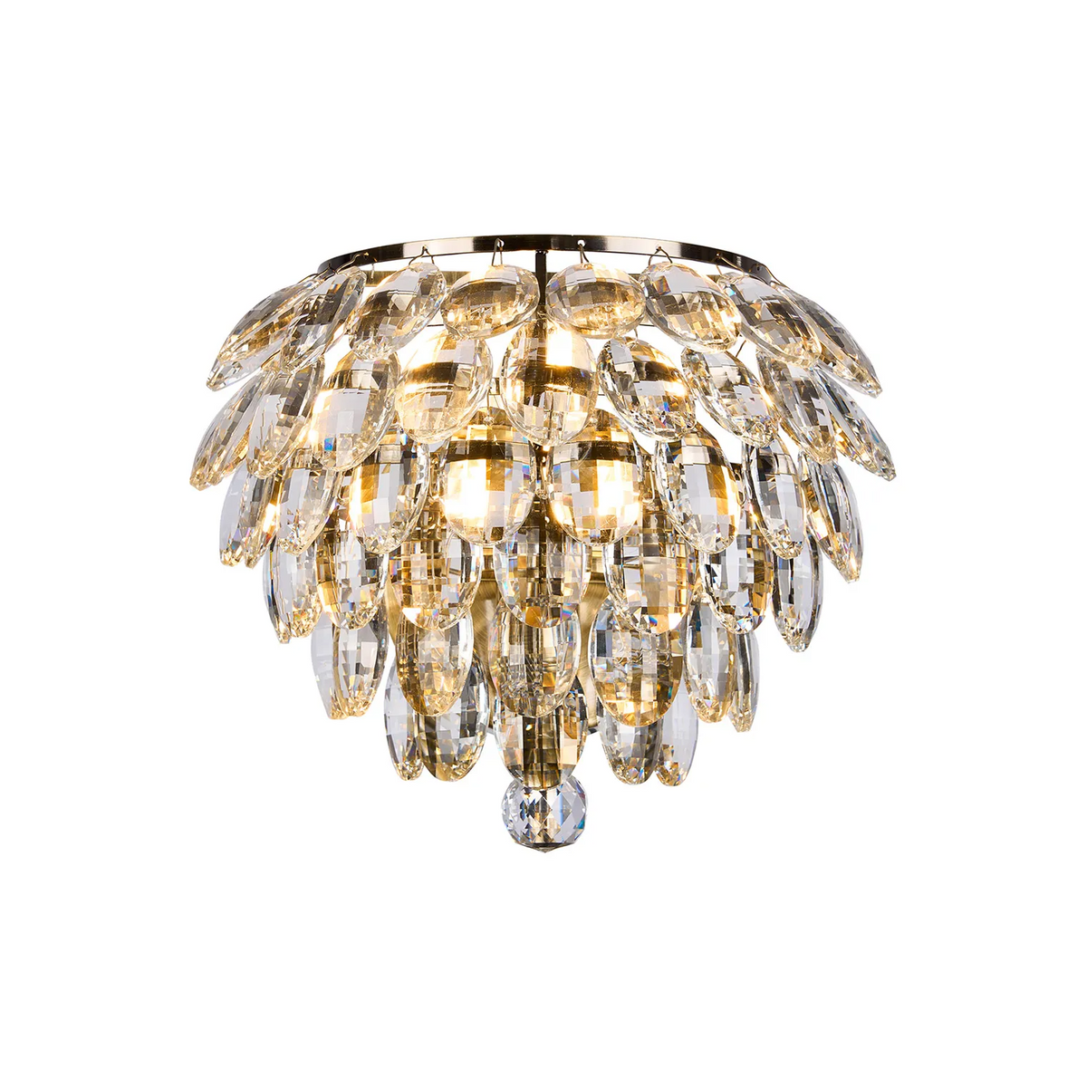 Coniston Small Wall Light in Antique Brass & Clear Crystal