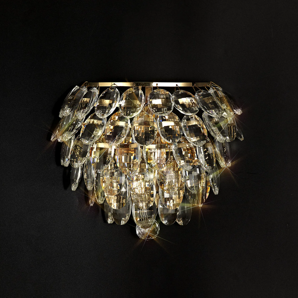 Coniston Small Wall Light in French Gold & Clear Crystal