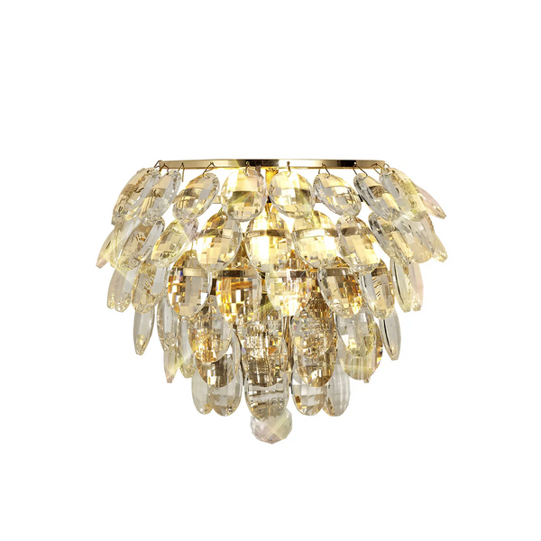Coniston Small Wall Light in French Gold & Clear Crystal