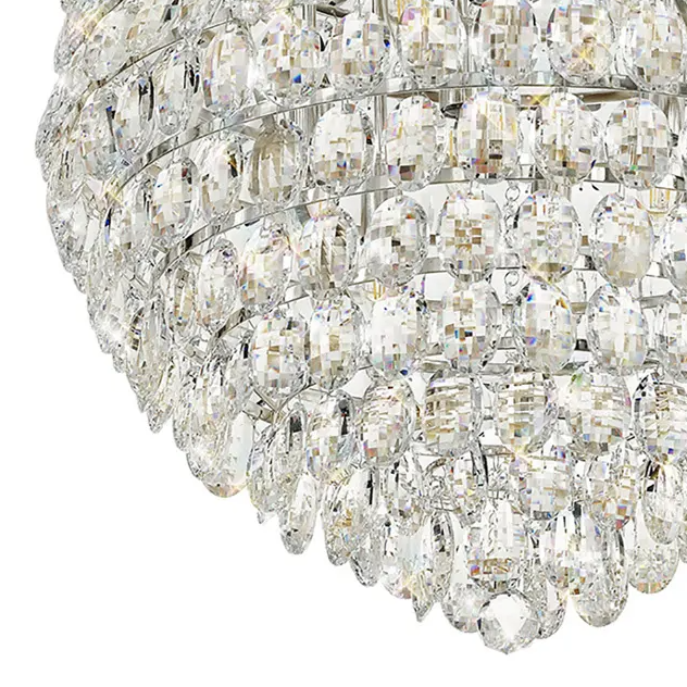 Coniston 12 Light Clear Crystal Pendant Light in Polished Chrome