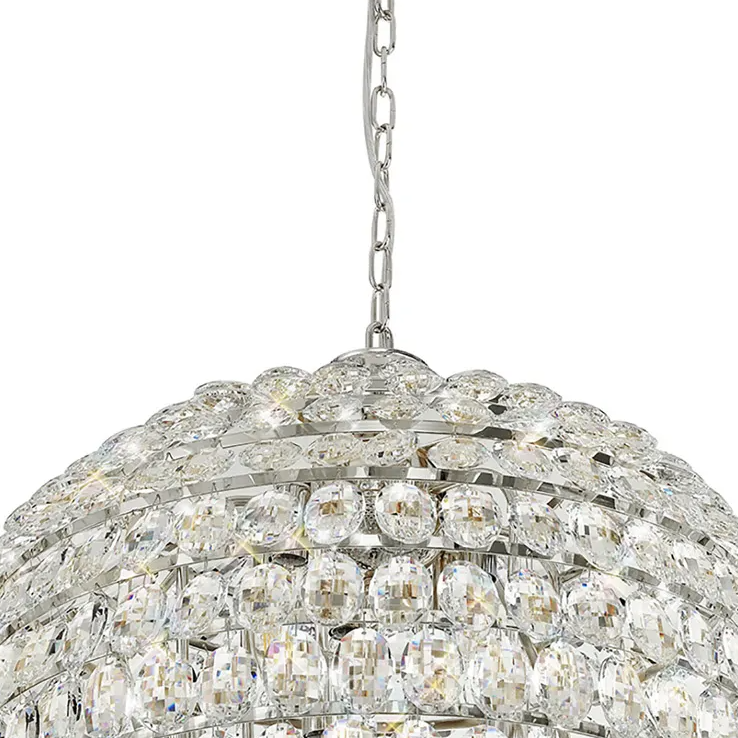 Coniston 12 Light Clear Crystal Pendant Light in Polished Chrome