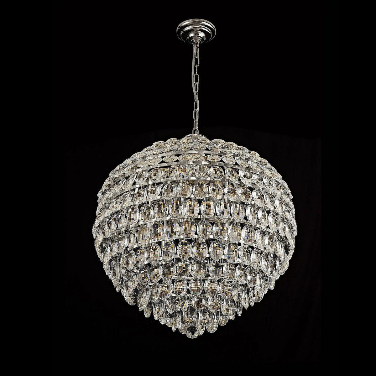 Coniston 12 Light Clear Crystal Pendant Light in Polished Chrome