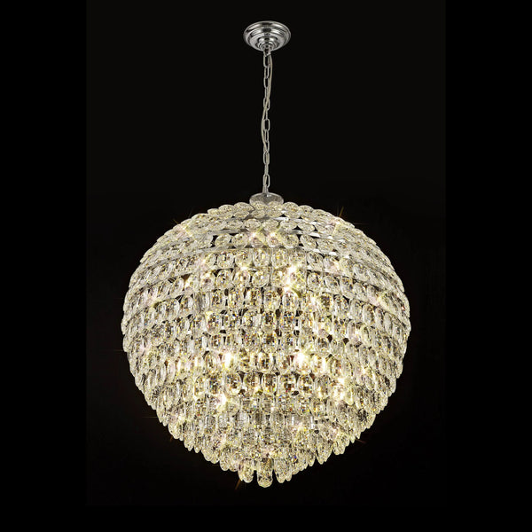 Coniston 16 Light Clear Crystal Pendant Light in Polished Chrome