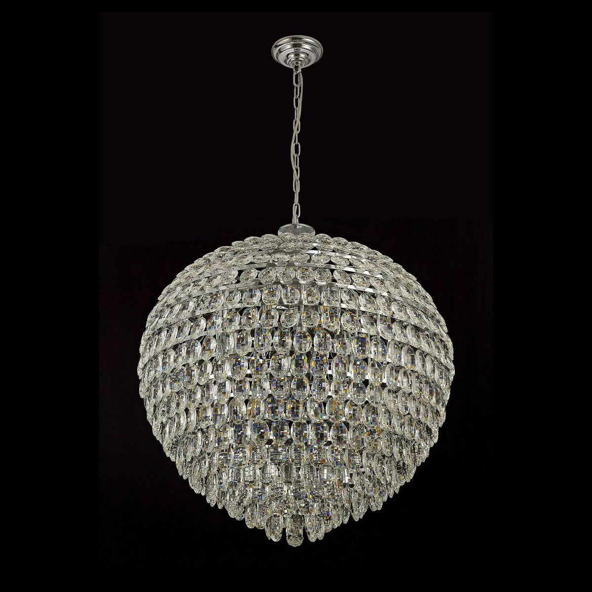 Coniston 16 Light Clear Crystal Pendant Light in Polished Chrome