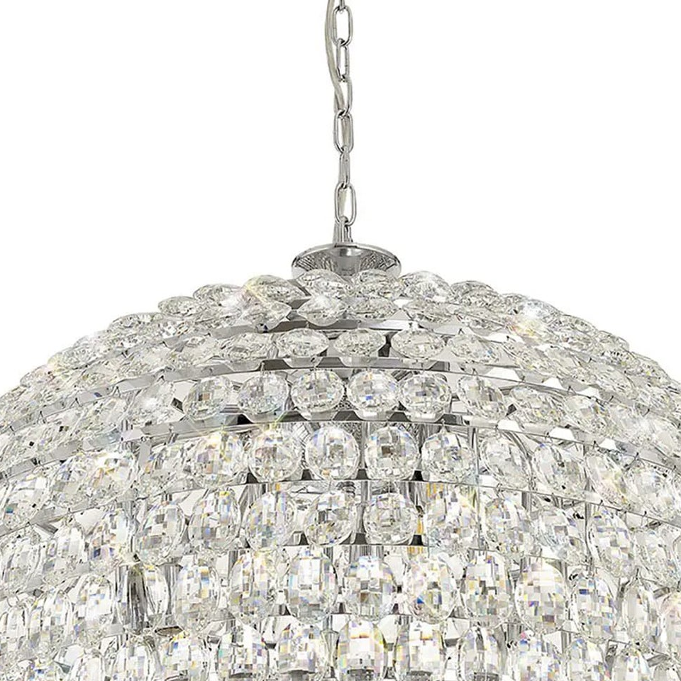 Coniston 16 Light Clear Crystal Pendant Light in Polished Chrome
