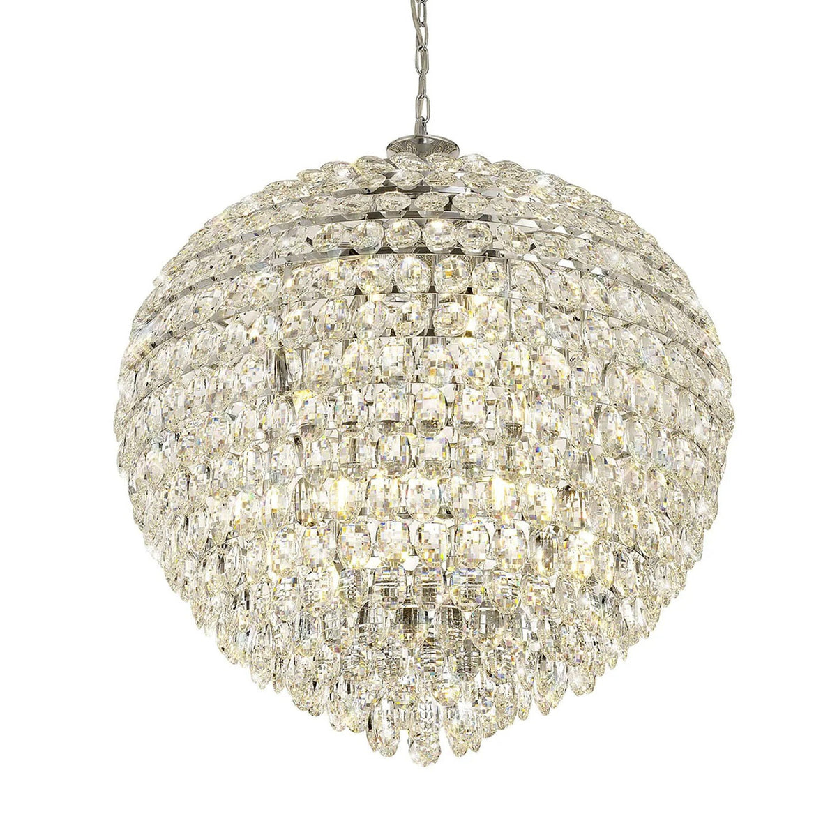 Coniston 16 Light Clear Crystal Pendant Light in Polished Chrome