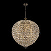 Coniston 16 Light Clear Crystal Pendant Light in Antique Brass