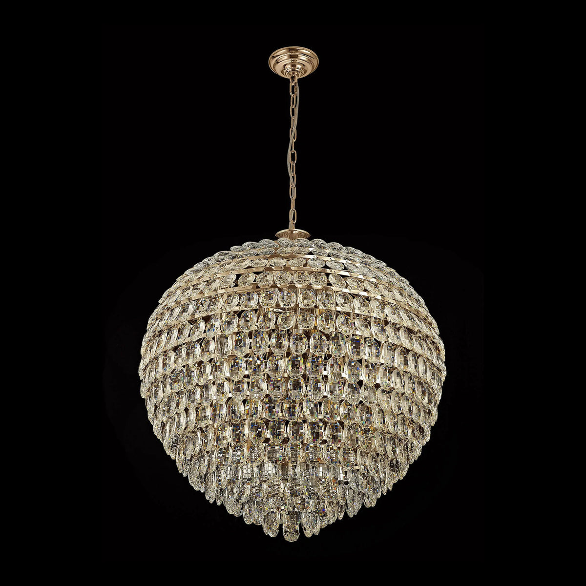 Coniston 16 Light Clear Crystal Pendant Light in French Gold