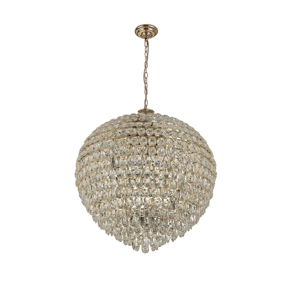 Coniston 16 Light Clear Crystal Pendant Light in French Gold