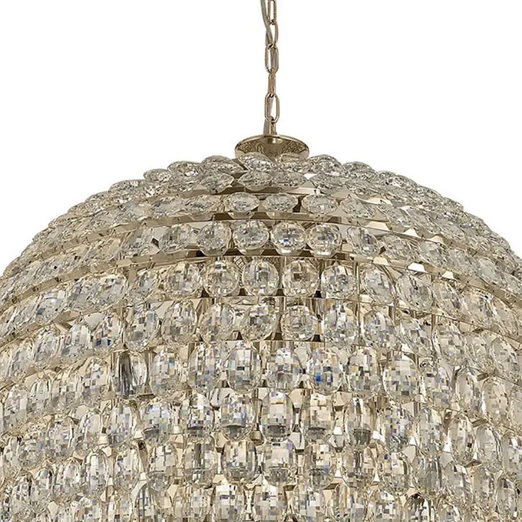 Coniston 16 Light Clear Crystal Pendant Light in French Gold