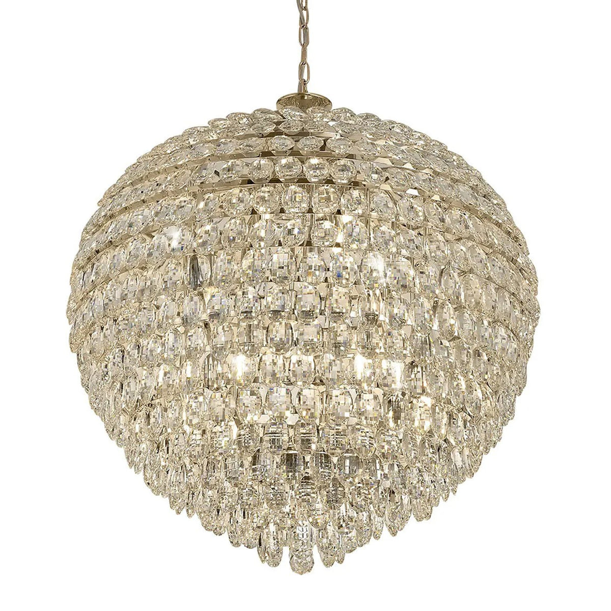 Coniston 16 Light Clear Crystal Pendant Light in French Gold