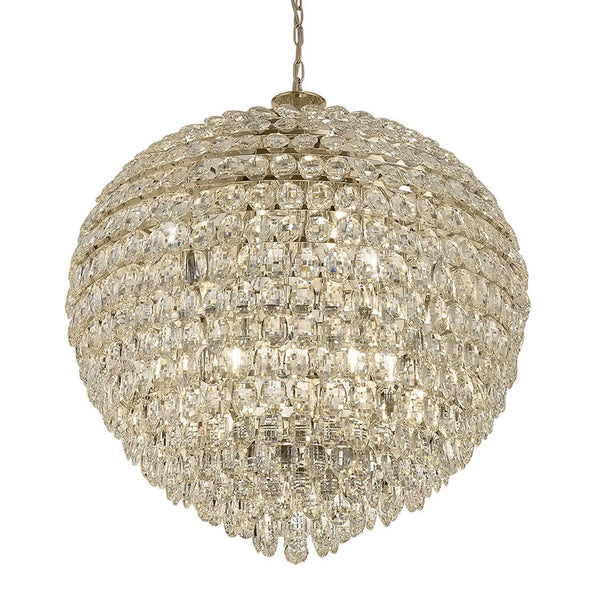 Coniston 16 Light Clear Crystal Pendant Light in French Gold