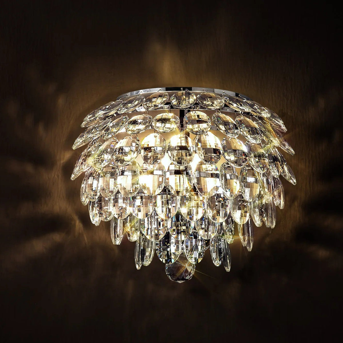 Coniston Large Wall Light in Polished Chrome & Clear Crystal