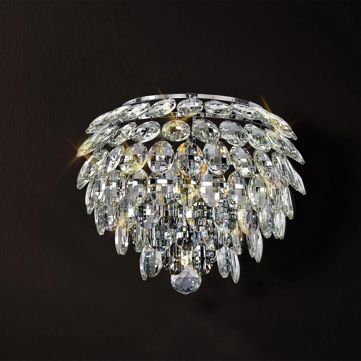 Coniston Large Wall Light in Polished Chrome & Clear Crystal