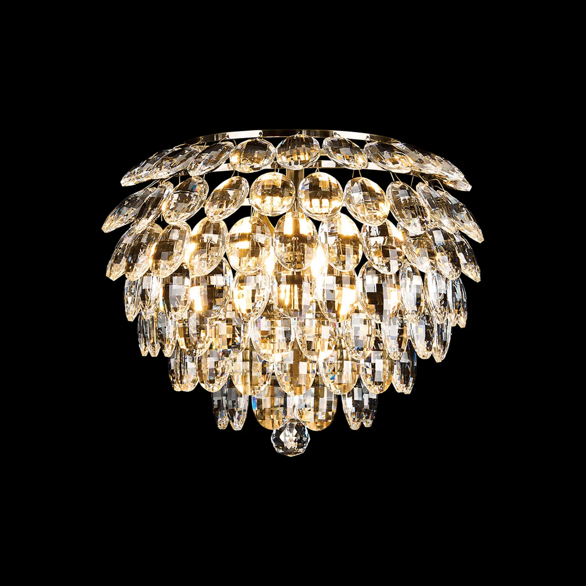Coniston Large Wall Light in Antique Brass & Clear Crystal
