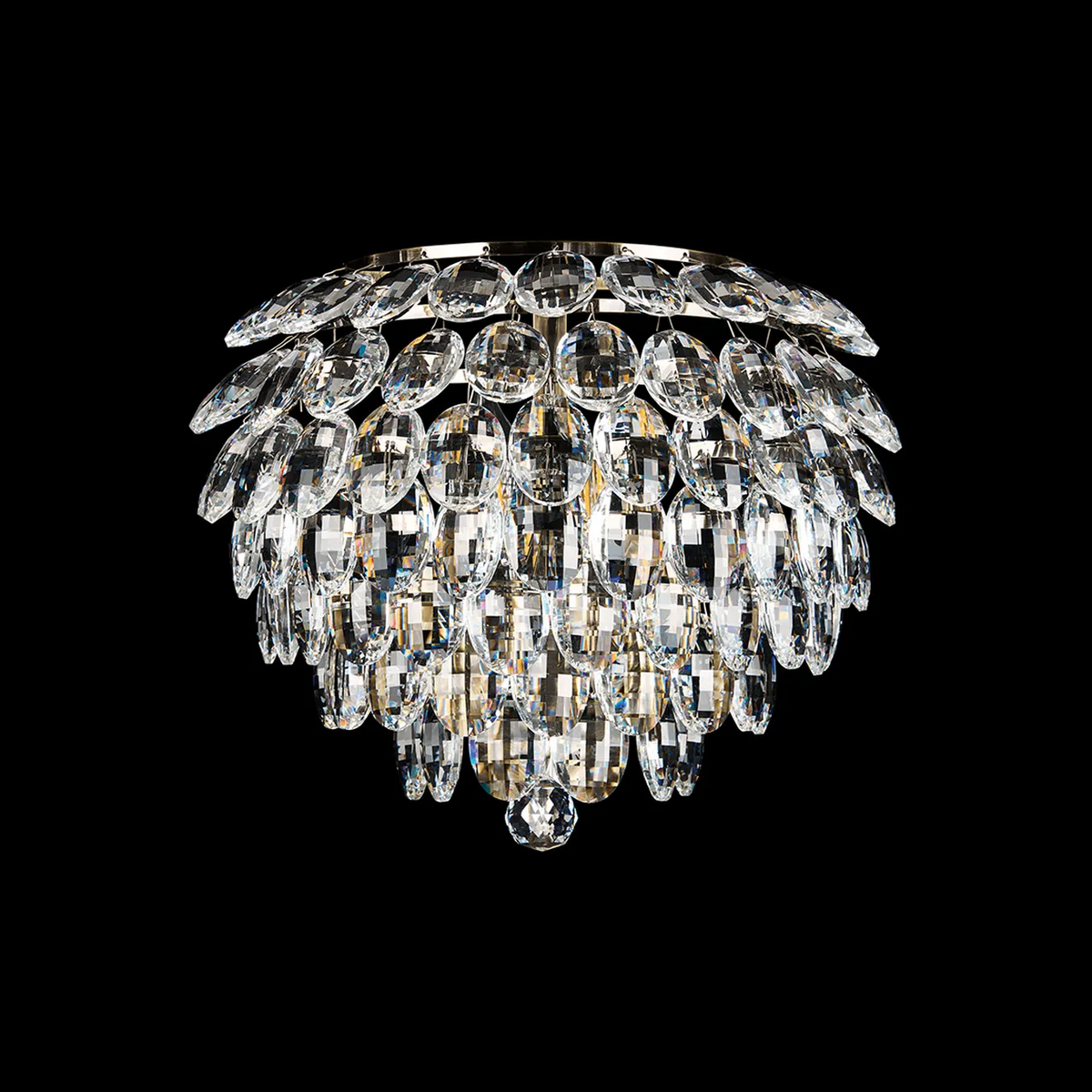 Coniston Large Wall Light in Antique Brass & Clear Crystal