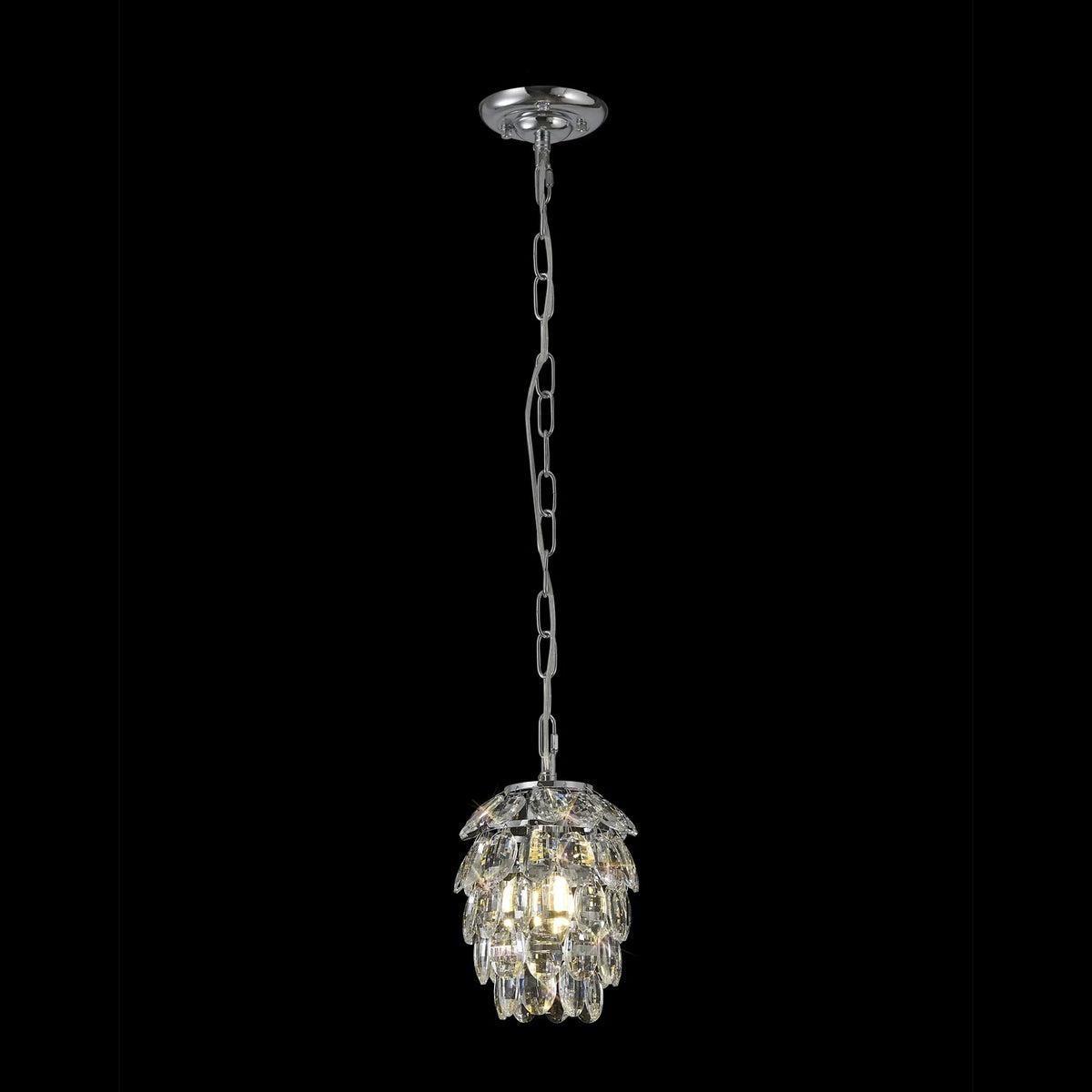 Coniston 1 Light Clear Crystal Pendant in Polished Chrome