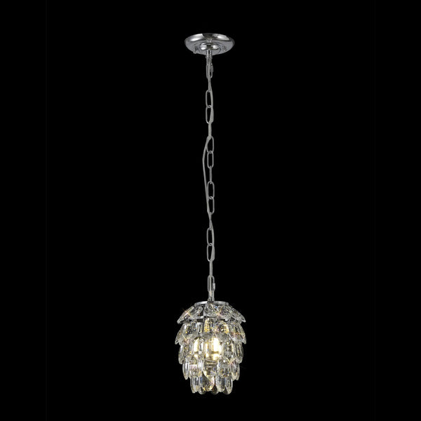 Coniston 1 Light Clear Crystal Pendant in Polished Chrome