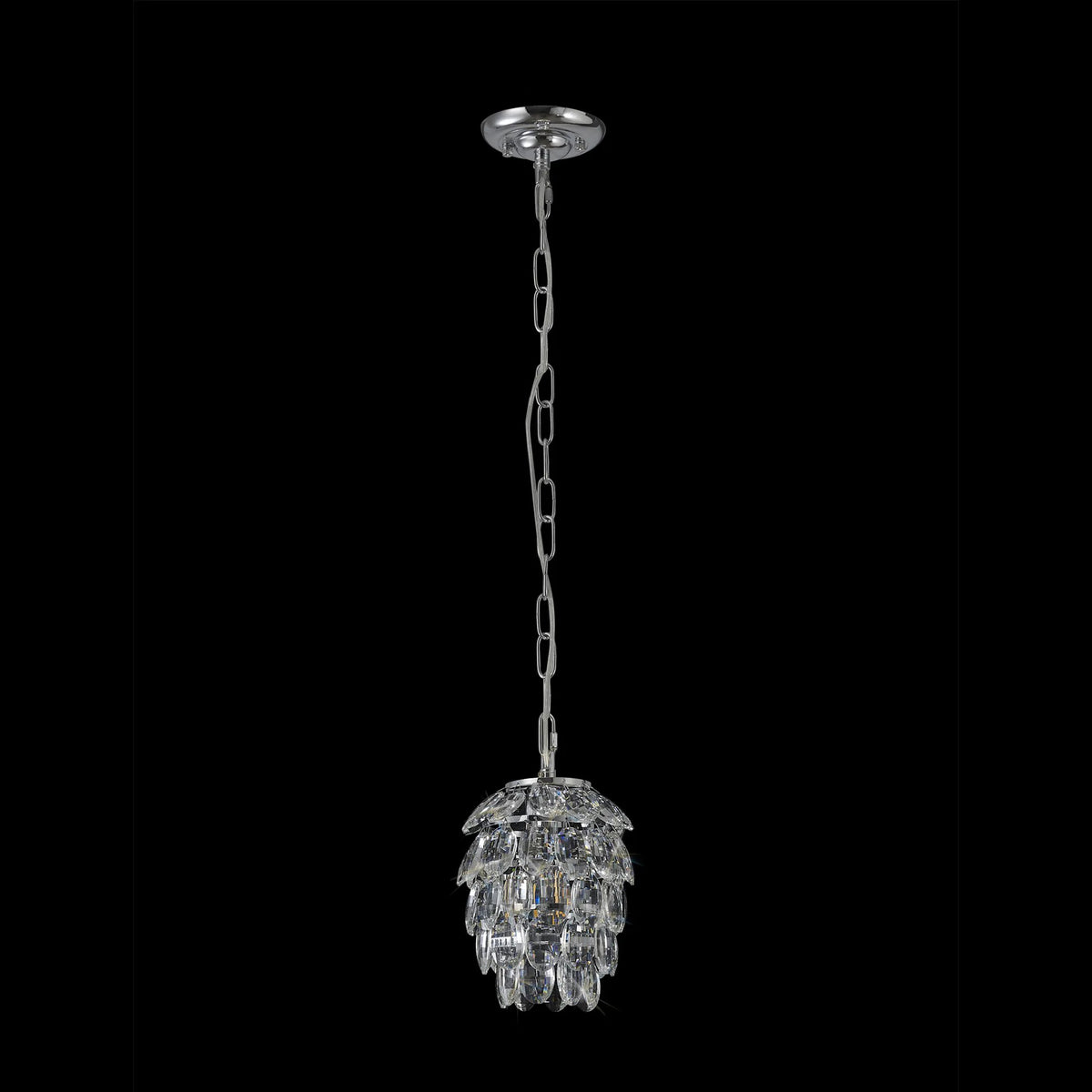 Coniston 1 Light Clear Crystal Pendant in Polished Chrome