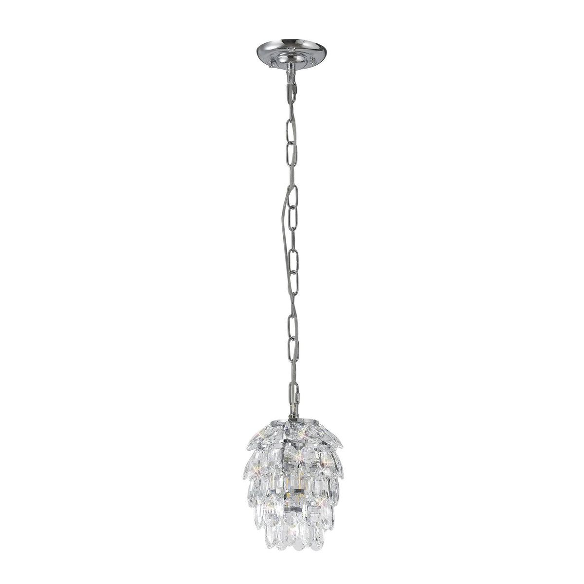 Coniston 1 Light Clear Crystal Pendant in Polished Chrome