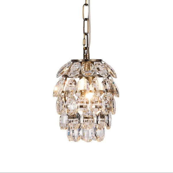 Coniston 1 Light Clear Crystal Pendant in Antique Brass