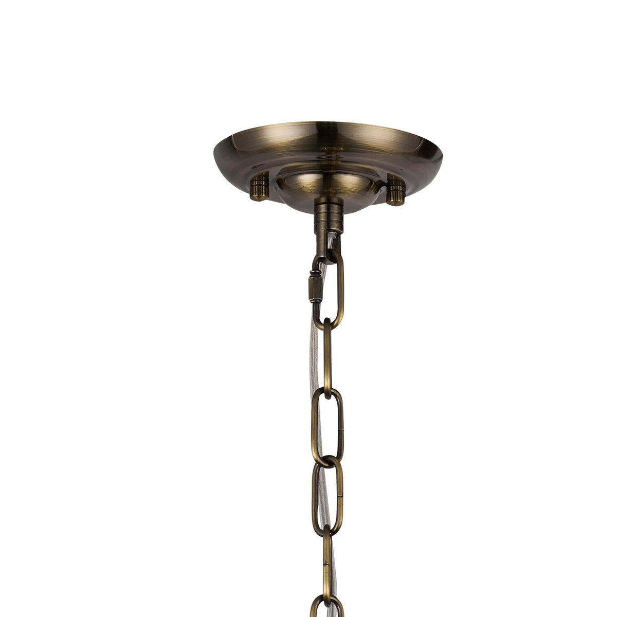 Coniston 1 Light Clear Crystal Pendant in Antique Brass