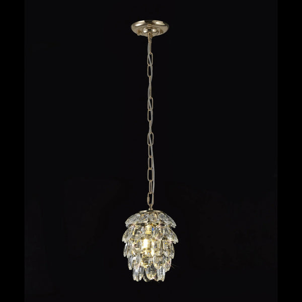 Coniston 1 Light Clear Crystal Pendant in French Gold