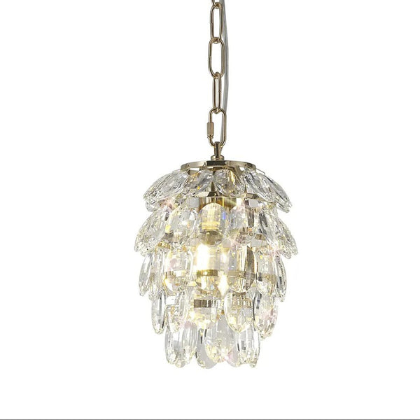 Coniston 1 Light Clear Crystal Pendant in French Gold