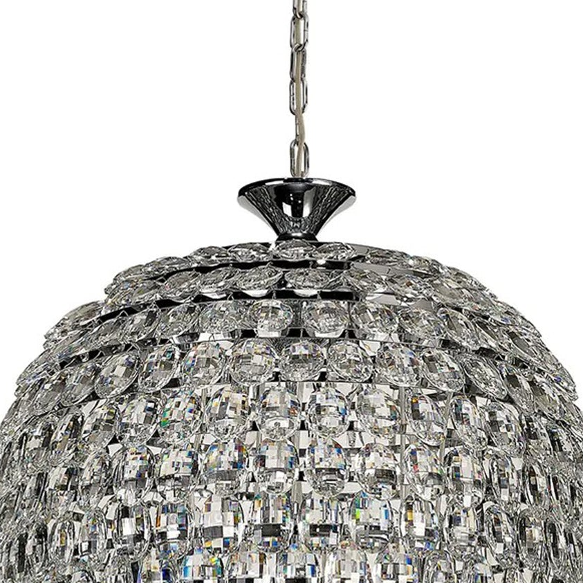Coniston 16 Light Clear Crystal Acorn Pendant Light in Polished Chrome