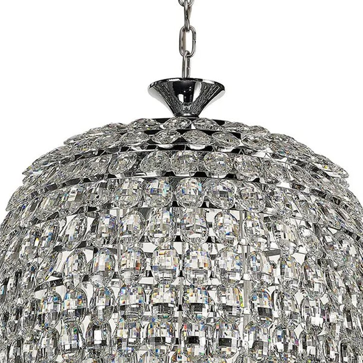 Coniston 20 Light Clear Crystal Tall Acorn Pendant in Polished Chrome