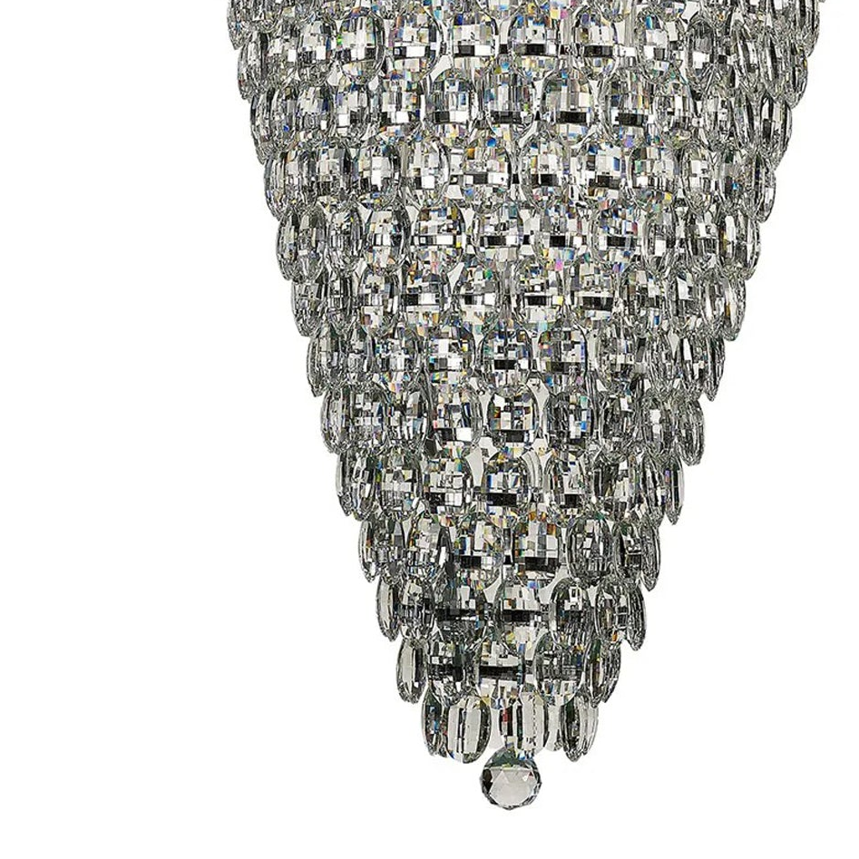 Coniston 20 Light Clear Crystal Tall Acorn Pendant in Polished Chrome