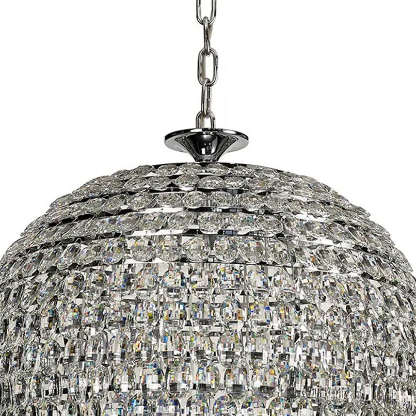 Coniston 25 Light Clear Crystal Acorn Pendant Light in Polished Chrome
