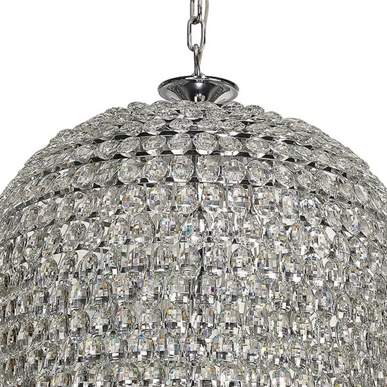 Coniston 25 Light Clear Crystal Tall Acorn Pendant in Polished Chrome