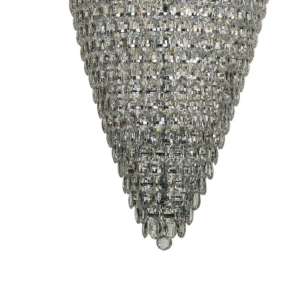 Coniston 25 Light Clear Crystal Tall Acorn Pendant in Polished Chrome