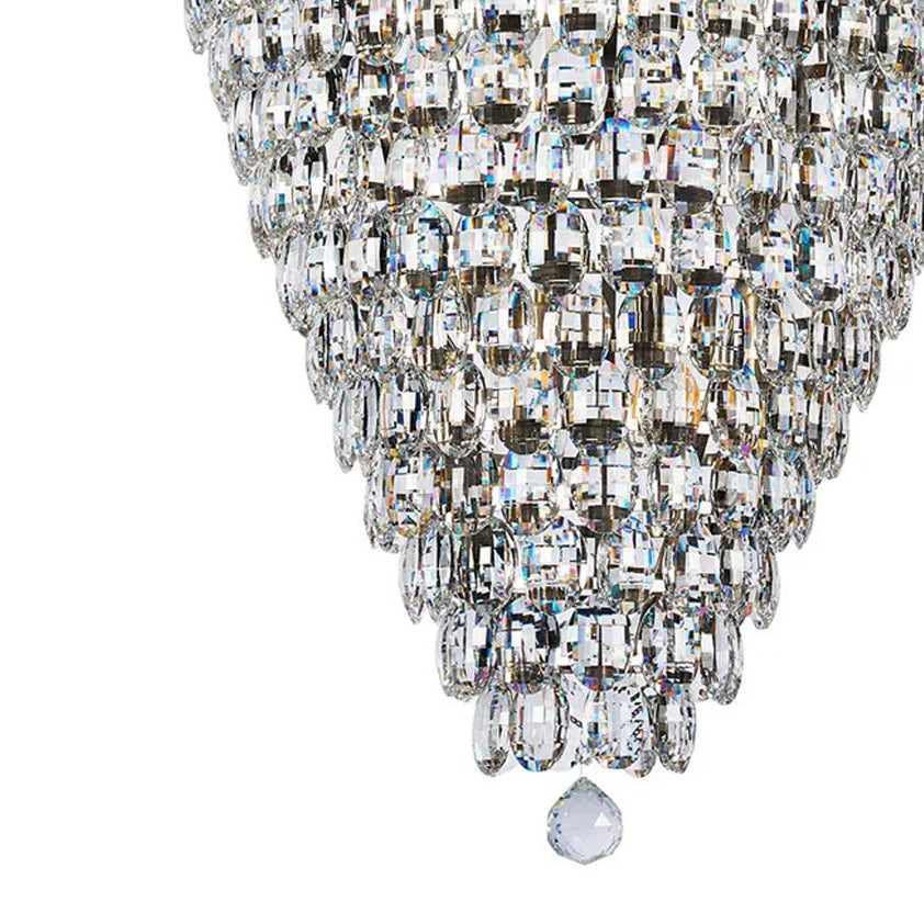 Coniston 16 Light Clear Crystal Acorn Pendant Light in Antique Brass