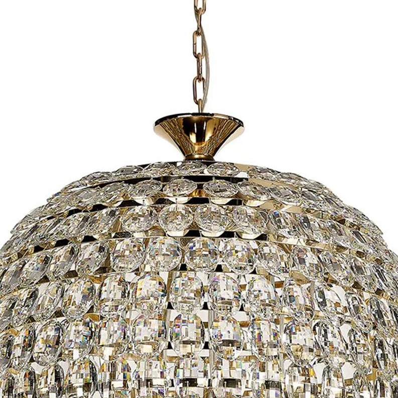 Coniston 16 Light Clear Crystal Acorn Pendant Light in French Gold