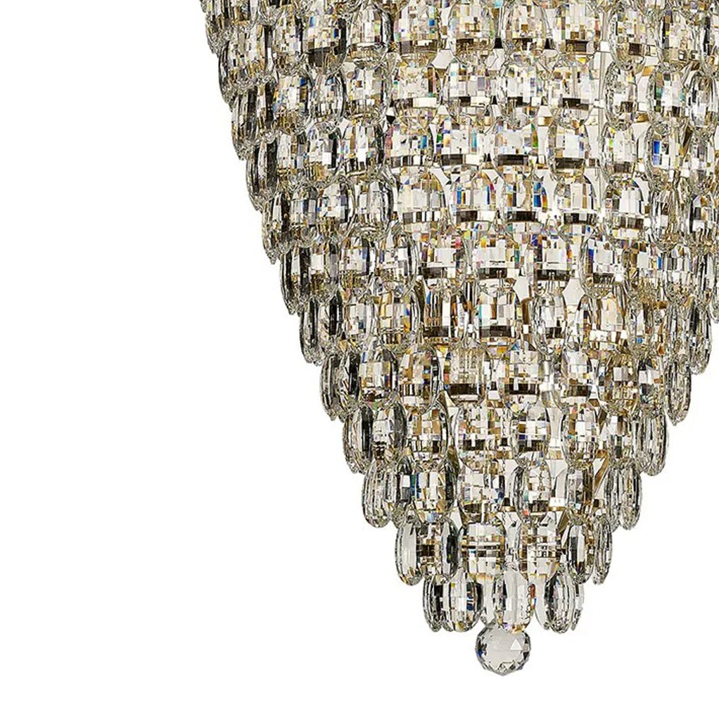 Coniston 16 Light Clear Crystal Acorn Pendant Light in French Gold