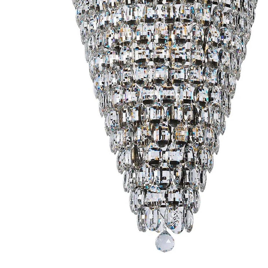 Coniston 20 Light Clear Crystal Tall Acorn Pendant in Antique Brass
