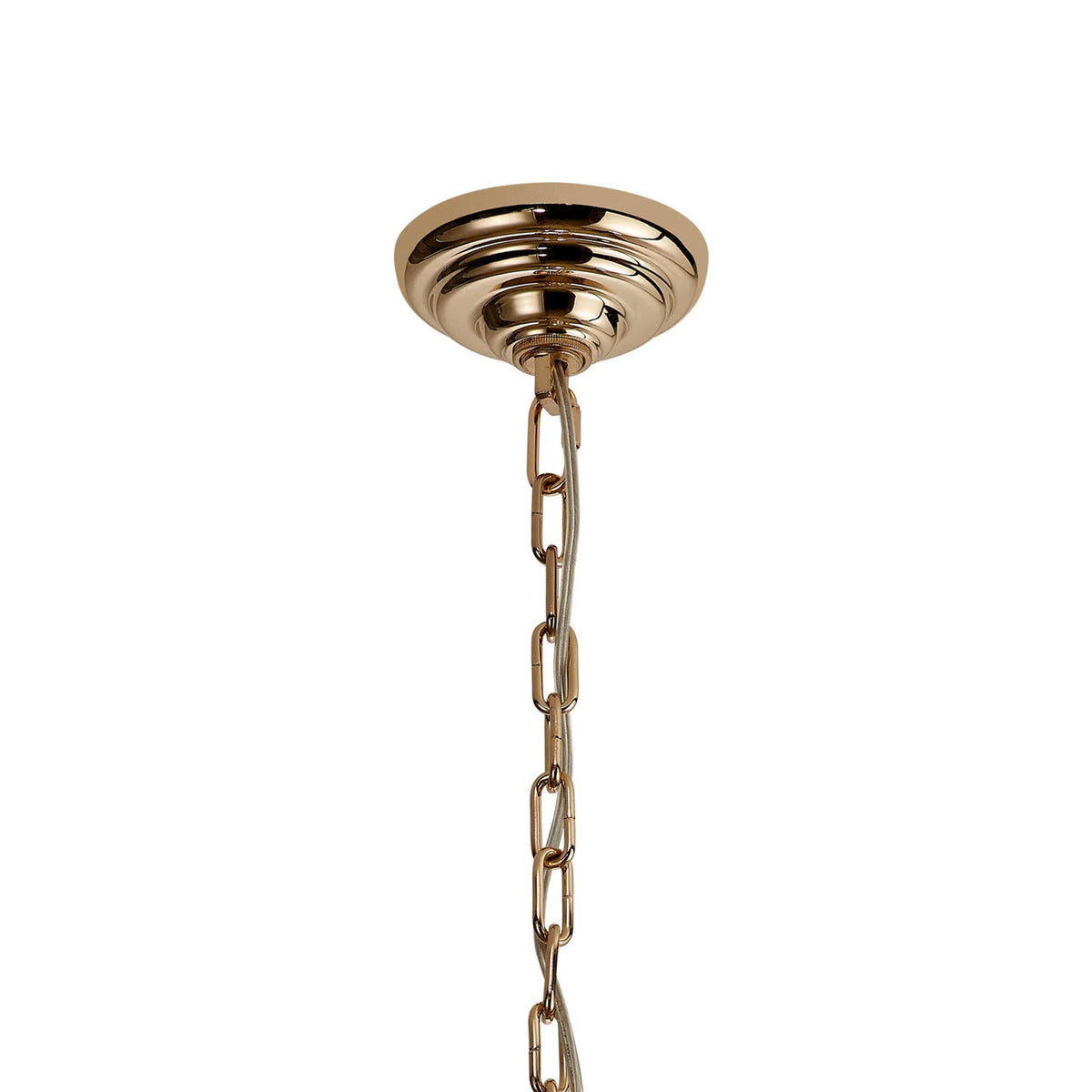 Coniston 20 Light Clear Crystal Tall Acorn Pendant in French Gold