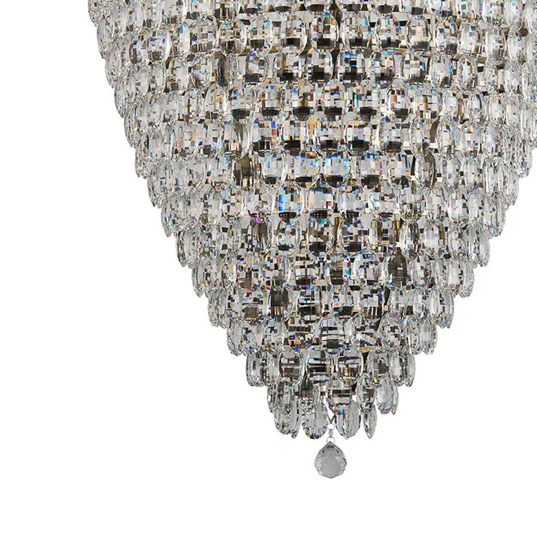 Coniston 25 Light Clear Crystal Acorn Pendant in Antique Brass