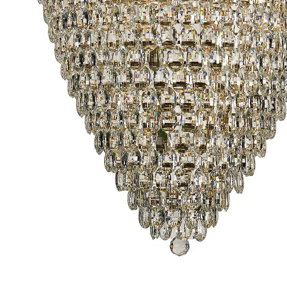 Coniston 25 Light Clear Crystal Acorn Pendant Light in French Gold